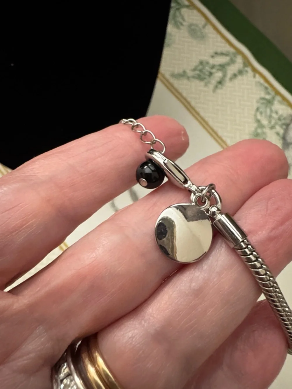 White House Black MarkeElegant Silver Lariat Necklace - Sleek Modern Drop Design - Picture 5 of 6